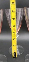UNK4440 (Pink) by Unknown Manufacturer Pink Optic Bowl, Clear Stem & FootSet 3