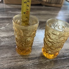 Set Of Two Amber Juice Glasses – 4”