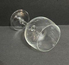 Bowl-Shaped Tasting Wine Glass, 6.5”H Clear Lead Crystal Stemware, France