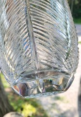 CRYSTAL Cut 10″ Feather Vase GORGEOUS!