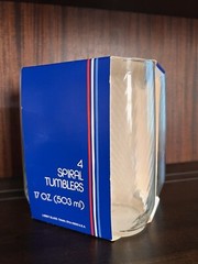 4 LIBBEY Spiral Tumblers Glasses 17 OZ. In Box. VINTAGE