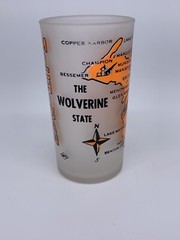 Vintage Michigan State Frosted Souvenir Tumbler 4”