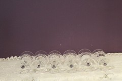 SET OF 6 CRYSTAL 4″ APERTIF GLASSES DIAMOND PINEAPPLE FAN