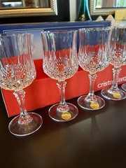 cristal d’argues LONGCHAMP 6 1/2” Wine Glasses Set of 6 In Box