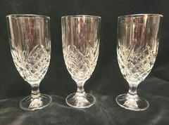 Set of (3) Shannon Dublin Cut Lead Crystal Iced Tea Goblets 7 3/4″ by Godinger.