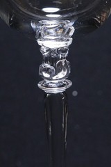 6 Fostoria Holly Clear Stem 6030 Water Goblets Laurel Cut 7 7/8″