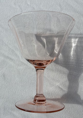 Tiffin Pink Glass Panel Optic 4 3/8″ Low Champagne or Sherbet (14196) VGUC