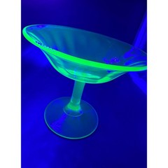 Vintage Green Depression Glass Sherbet Dessert Compote Dish