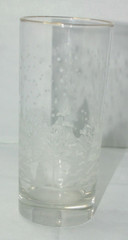 Vintage Rare Lynns China Frosted Pines Gold Trim 6.25” Tumbler Glass 1990s