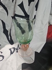 Napoli Iced Beverage Glass green with pink Stem