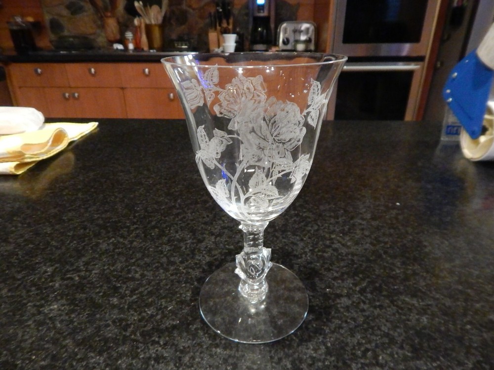 Vintage HEISEY Crystal ROSE WINE GOBLET 5 1/8″ TALL