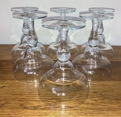 Set of 6 Libbey Martello Clear Curved Hammered Stem Margarita Glasses