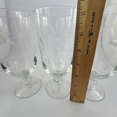 Lot (4) No 3601 Princess House Moderna Crystal Pedestal Clear Stem Glasses New