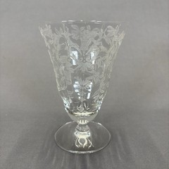 Morgantown Lace Bouquet Iced Tea Glass Water Goblet 5 1/2″ Set of 4 Etched