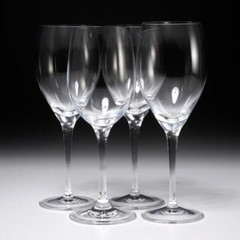 Clear Red Wine Glass Glasses 4pc Set Lot 8.25″h 3″dia Barbara Walters Collection