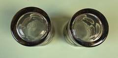 Vintage 1970’s Gold Coin Black Glass MCM Libbey SET OF 4 High Ball Tumblers 10oz