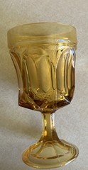 Six(6) Vintage Anchor Hocking Amber Water Goblets
