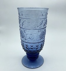 Mikasa Tender Leaves Large Cobalt Blue Ice Tea Glass Goblet 7 1/4″ Replacement