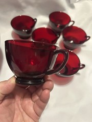 Vintage Royal Ruby Punch Bowl Set bowl and six cups