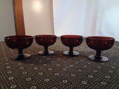 4Vintage Anchor Hocking Royal Ruby Red Stemmed Sherbet / Dessert Cup – 3 » Tall