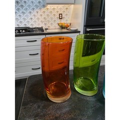 6 MCM Highball Rainbow Leonardo Swung Long 12 oz Curved Tumbler Glasses