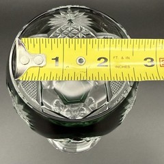 Rare Vintage Val Saint Lambert, Crystal Wine Hock, Color Emerald Green Signed
