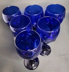 Stunning Vintage Libbey Cobalt Blue Wine Glasses Set Of 6 – 8.5” Tall
