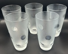 Vintage Borgonovo Dune Highball Tumblers Rare Set of 5 Frosted Italy 12 oz