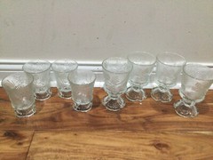 Set Of 4 Vintage Tiara Ponderosa Pine Clear Wine Goblets 4.5» mint