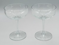 2 Ketel One Vodka Glass Martini Cocktail Glasses 5″ Embossed Base