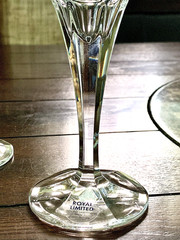 Vtg Set of 2 Royal Limited RLZ7 Crystal Water Goblets 8″ Bohemia Czech Republic
