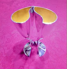Lenox Kirk Stieff Collection Wedding Promises Heart Champagne Glasses 2 w/ Box
