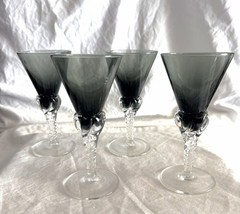 Smokey Gray/Green Cordial Set With Pitcher & Four Glasses