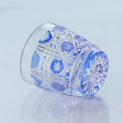 Edo Kiriko Glass Hand Cut Colored Shot Glasses Set For Small Sake Cup 1.5oz