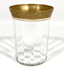 Vtg Tiffin Franciscan MINTON Gold Encrusted Trim Optic Glass Tumbler 10.5 oz. 4″