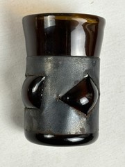Derflingher Feders Amber Imprisoned Caged Glass Tumbler Brutalist Mexico