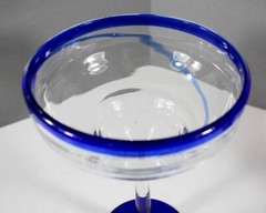 Four Vintage TGIFriday’s Margarita Glasses with Logo Blue Green Purple Red 8″H