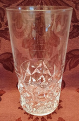 W.M. Dalton Cherbourg Crystal 5-1/2″ Tall Beverage Glasses- Set of 2- Excellent!