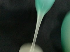 Vintage Style Frosted Glassware With Vase Green Blue Gradient, Satin Finish. 9″