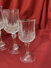 Cristal d’Arques Longchamp Set of 5 Champagne Water Wine Sherry & Cordial Qty Av