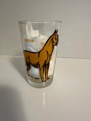 Vintage Boxer Dog 9 oz glass with Description of Breed
