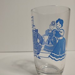 Set of 3 Vintage Multicolor Folk Art Juice Glasses -P