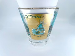 Vintage MCM Libbey Rocks Glasses Steamboat Southern Comfort Turquoise 22K 6 pc