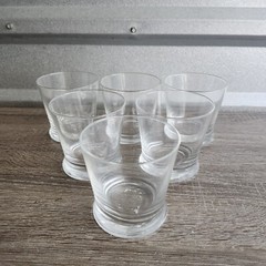 Lot Of (6) Tumbler Rocks Glass Clear Base Cup