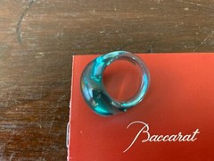 Sky Blue Pebble Ring In Baccarat Crystal Size 52
