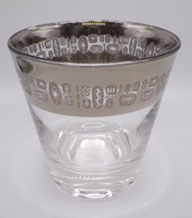 Atomic Silver Band Rocks Lowball Tumbler Glasses MCM Canonsburg Temporama Set 9