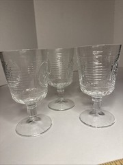 Bormioli Rocco Set Of 3 Romantic Collection Goblets Wine Glasses Baroque Clear