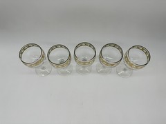 Vintage Culver 22k Gold Valencia Set Of 5 Wine Glasses And Carafe — VERY NICE
