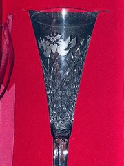 WATERFORD CRYSTAL CHAMPAGNE FLUTE 2ND EDT. 12 DAYS OF CHRISTMAS TWO TURTLE DOVES
