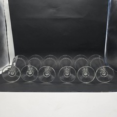 Pilsner Clear Glasses Laurel Leaf Pattern 7.5 Inches Tall Lot of 6 Preowned.